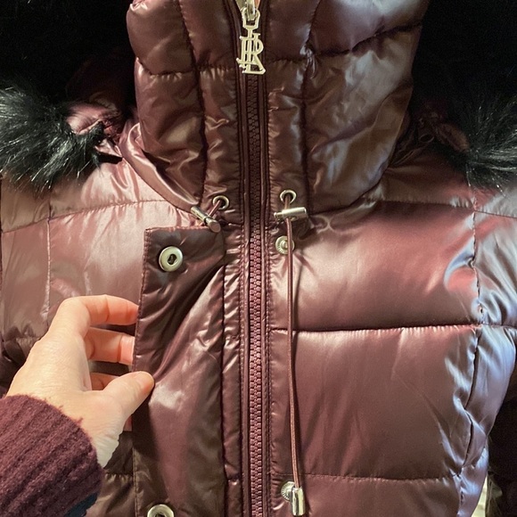 Ralph Lauren Purple Puffer Coat with Removable Hood Size Small Like New - Picture 3 of 11